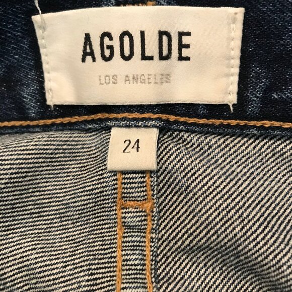 AGOLDE  Pinch Waist Jean High 5 Pocket Zip Up Blue Jeans Size 24 - Picture 7 of 8